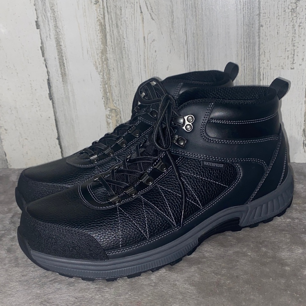 0305 OrthoFeet Black Leather Waterproof Boots